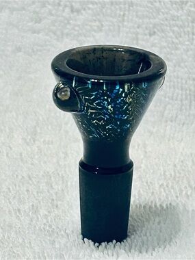 Iridescent Black Glass Bowl Slide